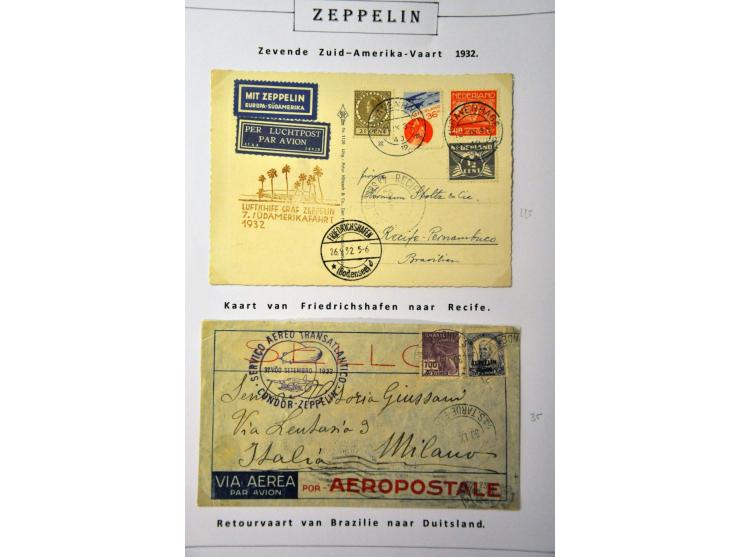 collection of about 130 Zeppelin covers including better flights and frankings, Treatypost, registered etc. on album leaves i