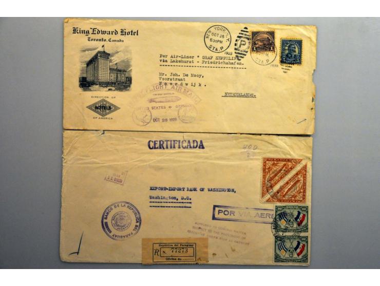 collection of about 130 Zeppelin covers including better flights and frankings, Treatypost, registered etc. on album leaves i