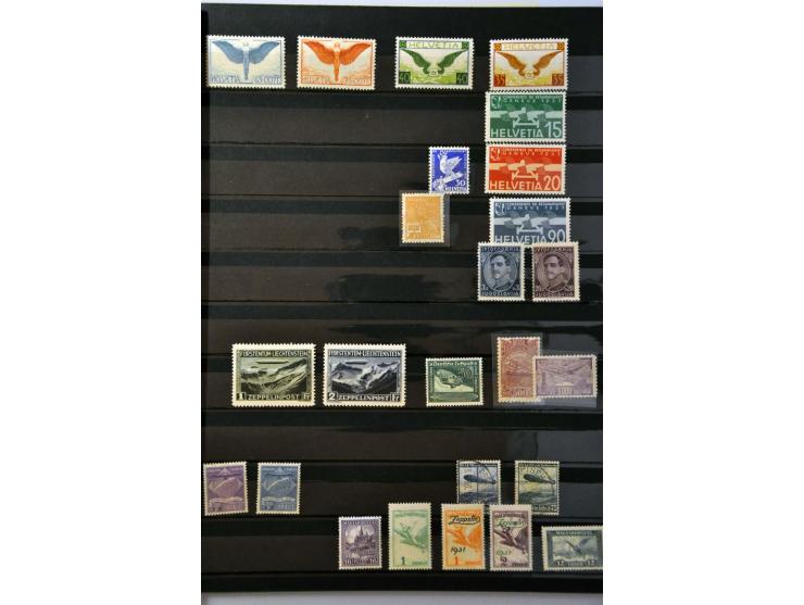 Airmail and Zeppelin stamps mostly mounted mint with many better sets from a.o. Brazil, Germany, Liechtenstein and Russia in 