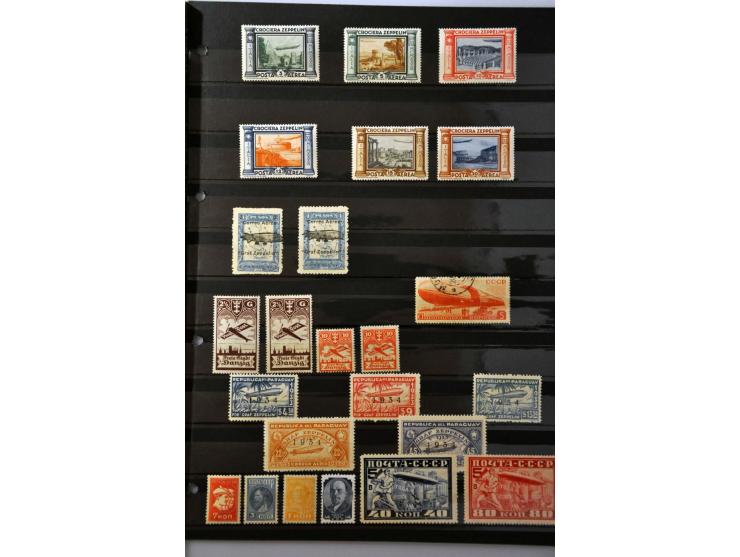 Airmail and Zeppelin stamps mostly mounted mint with many better sets from a.o. Brazil, Germany, Liechtenstein and Russia in 