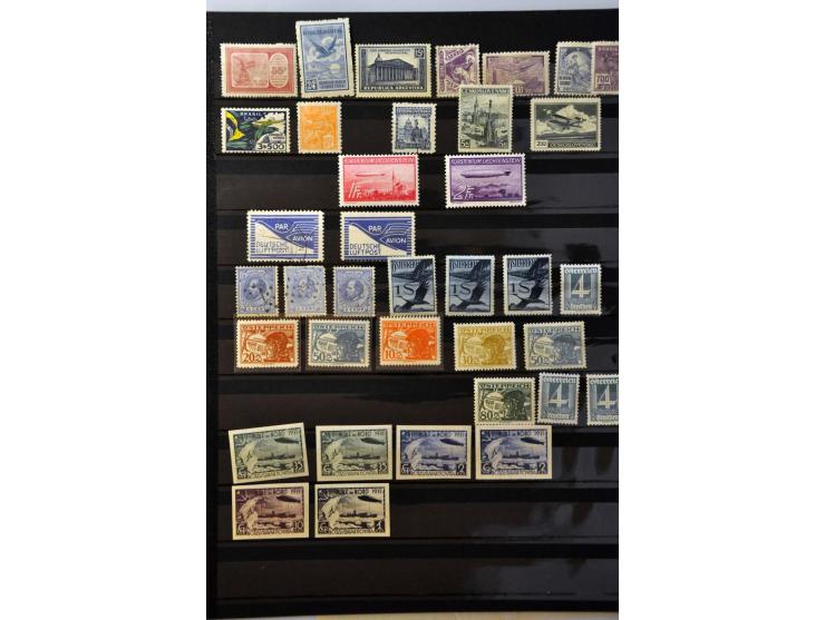 Airmail and Zeppelin stamps mostly mounted mint with many better sets from a.o. Brazil, Germany, Liechtenstein and Russia in 