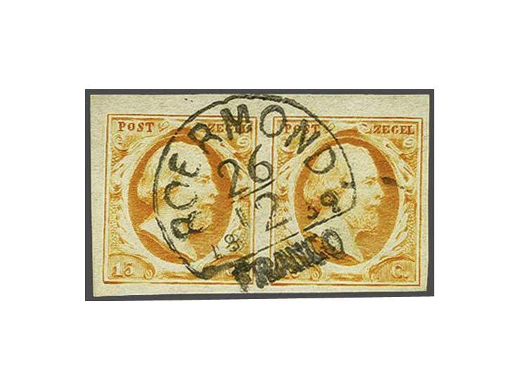 Roermond C klein (Ey 150) volledig op 15 cent donkeroranje pos. 1-2 in paar, pracht ex.