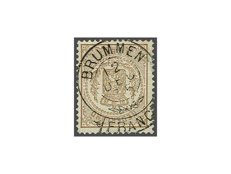 ½ cent bruin met luxe afdruk Brummen franco takjestempel, zeldzaam stempel, pracht ex. 