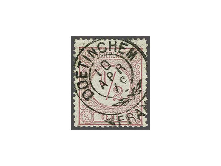 ½ cent roze met superbe afdruk Doetinchem franco takjestempel, pracht ex. 