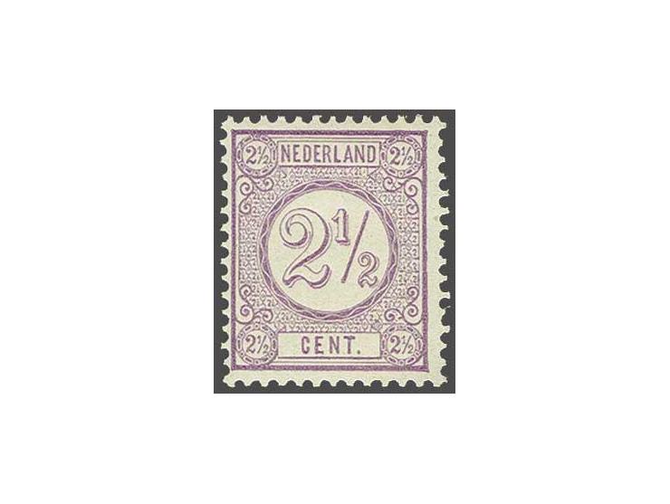 2½ cent lila tanding 12½ grote gaten met certificaat Vleeming 2016, cat.w. 1000