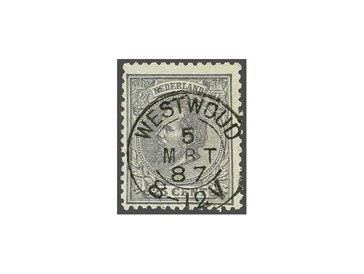 Westwoud mooie afdruk op Willem III 25 cent, pracht ex., cat.w. 22+