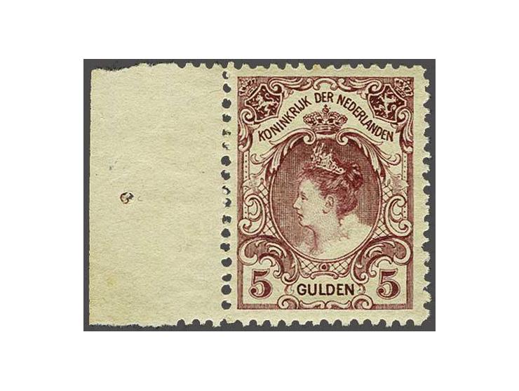 5 gulden wijnrood tanding 11½ met velrand, cat.w. 925