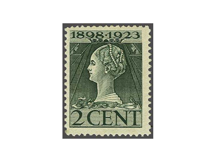 2 cent donkergroen tanding 12 x 11½, pracht ex. (tanding linksboven licht bijgewerkt) met certificaat Vleeming 2018, cat.w. 2