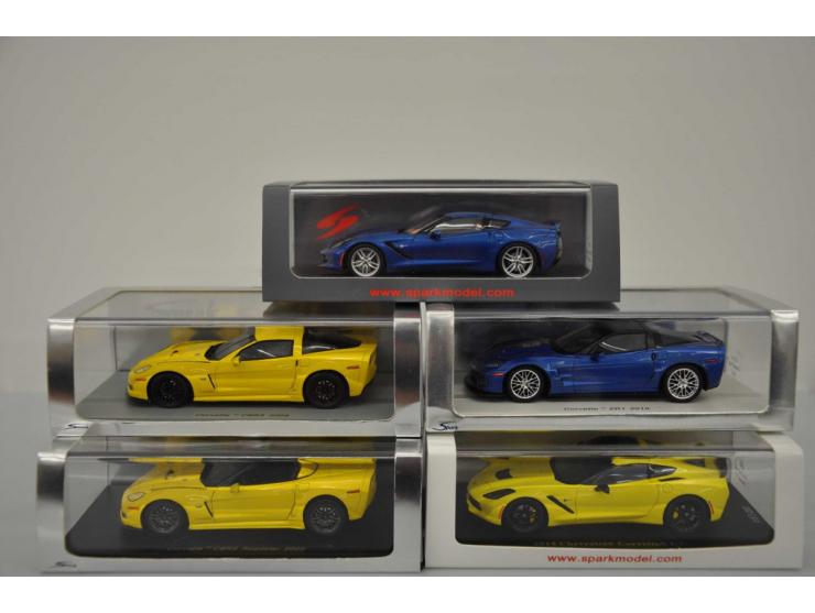 Chevrolet Corvette C6RS Roadster 2009, Spark Models, 1:43, yellow, Near Mint (has been out of box, outer carton damaged), Che