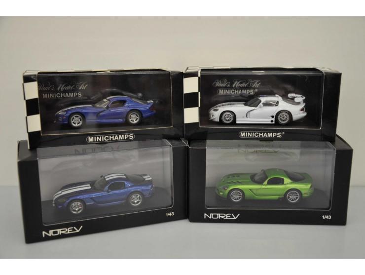 Dodge Viper Cabriolet 1993, Minichamps, 1:43, yellow, Near Mint (bit dusty, outer carton slightly damaged), Dodge Viper GTS-R