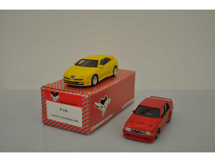 Alfa Romeo 75, Alezan, hand built, 1:43, red, Mint, Alfa Romeo GTV, Tron, hand built, 1:43, yellow, Excellent (left wiper mis