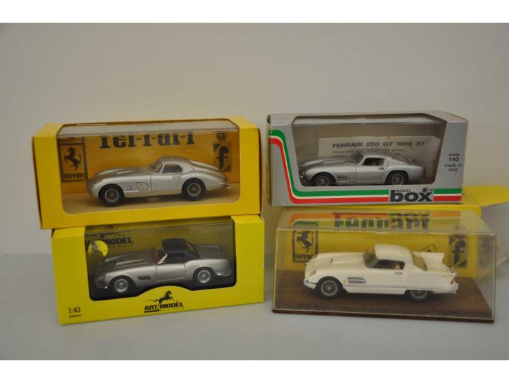 Ferrari 250 GT 1956-57, Model Box, 1:43, silver, Excellent (small paint failures, bit dusty, scratches on box), Ferrari 250 C