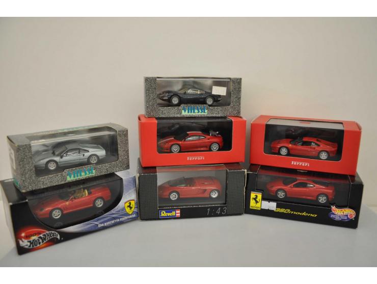 Ferrari 550 Spider, HotWheels, 1:43, red, Near Mint (rest of sticker on outer carton), Ferrari 360 Modena, HotWheels, 1:43, r