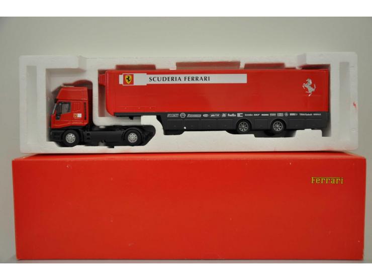 Fiat Iveco Ferrari Transporter Scuderia Racing Truck, Old Cars, 1:43, red, Near Mint (bit dusty).