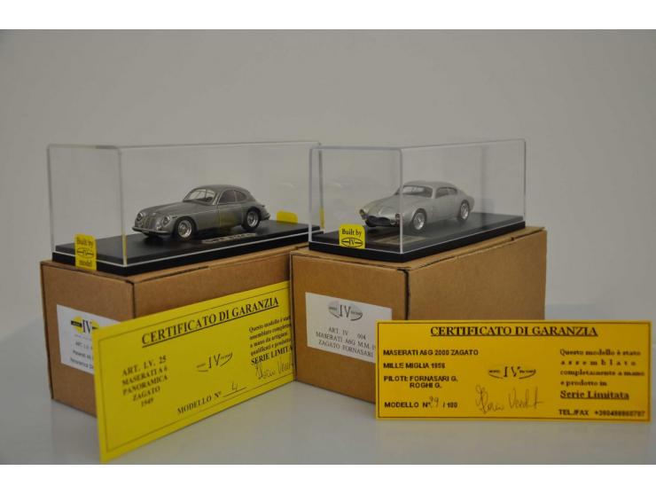 Maserati A6G Mille Miglia Zagato Gigi Fornasari 1956, Model IV Factory, 1:43, grey, Excellent (customized: stickers removed),