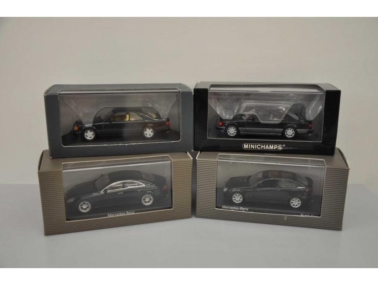 Mercedes-Benz 300 CE-24 Coupé 1990, Minichamps, 1:43, black, Excellent (customized: different wheels, front made black), Merc