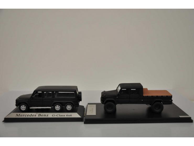 Mercedes-Benz G-Class 6x6, Zim-iz, hand built, 1:43, black, Near Mint (bit dusty), Mercedes-Benz GWF G500 Pick-Up 2015, GLM, 