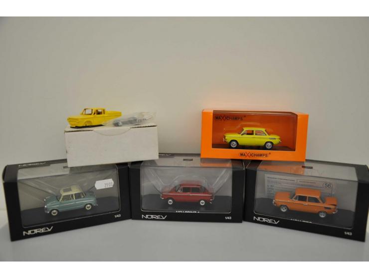 NSU Pick-up, Miniatures Auto de Collection, kit to be built, 1:43, Mint, NSU TTS, Norev, 1:43, orange, Excellent (customized: