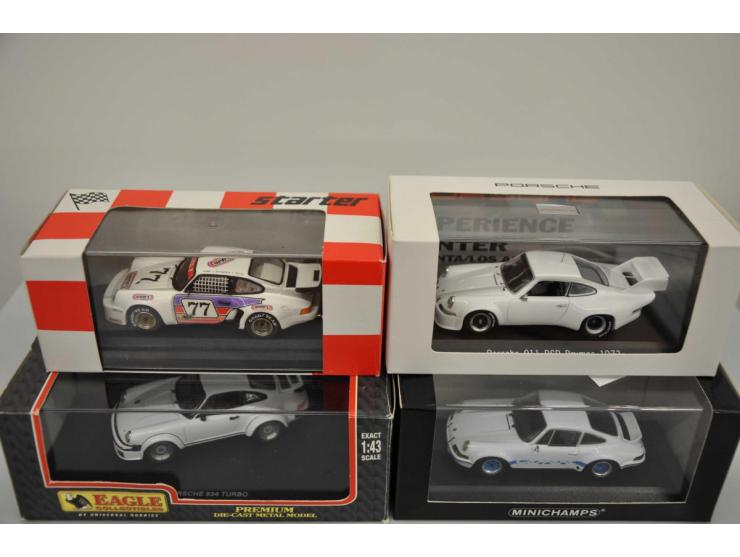 Porsche 911 Carrera RS 2.7, Minichamps, 1:43, white, Near Mint (general Minichamps box), Porsche 911 RSR Brumos 1973, Spark M