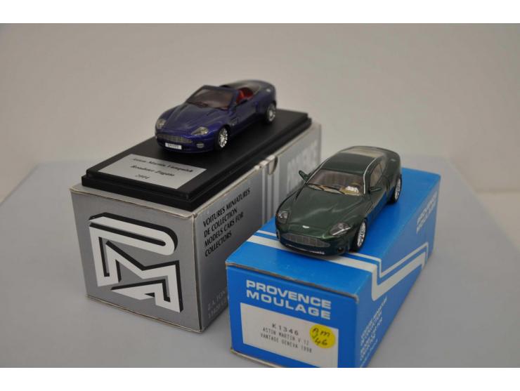 Aston Martin Vanquish Roadster Zagato 2004, Provence Miniatures, hand built, 1:43, blue, Poor (right mirror loose in box, lef