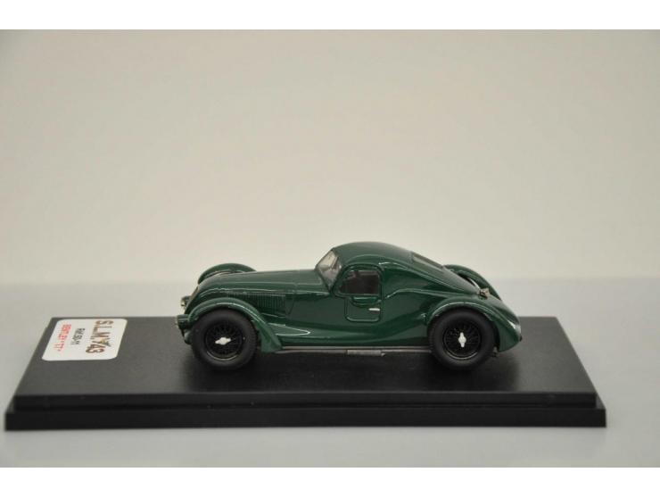 Bentley T.T., SLM '43, 1:43, green, Excellent (customized: stickers and belts removed, box heaviliy damaged).