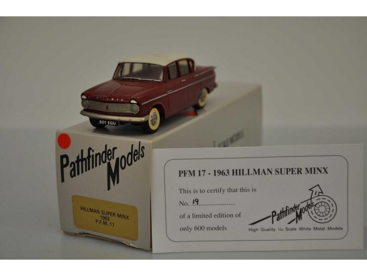 Hillman Super Minx 1963, Pathfinder Models, No 19 of 600, 1:43, red/white roof, Mint.