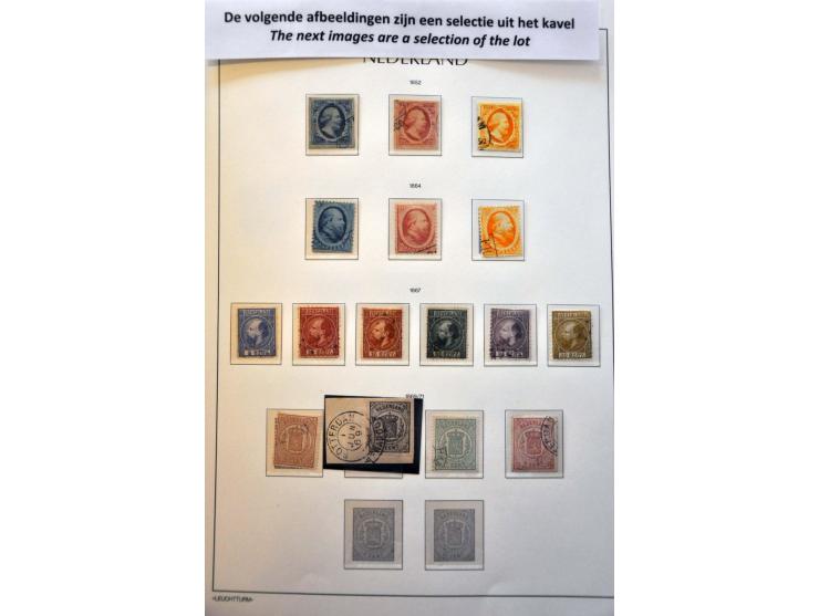 collectie 1852-1975 meest licht gestempeld met veel beter materiaal w.b. nrs. 1-100, 130-131, Meeuwen, port, telegram, roltan