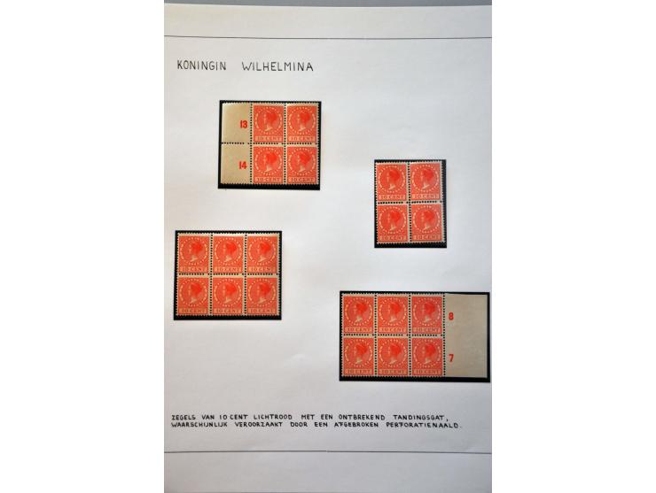 emissies Vliegende duif en Veth mooie gespecialiseerde collectie w.b. foutdrukken, variëteiten, velrandbijzonderheden, perfin