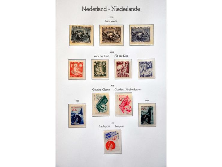 collectie 1852-2001 met betere ex. o.a. 13-18, 34-39, 79 gestempeld, 104, 130, 131 (*), Konijnenburg, En Face  etc. in 5 Leuc