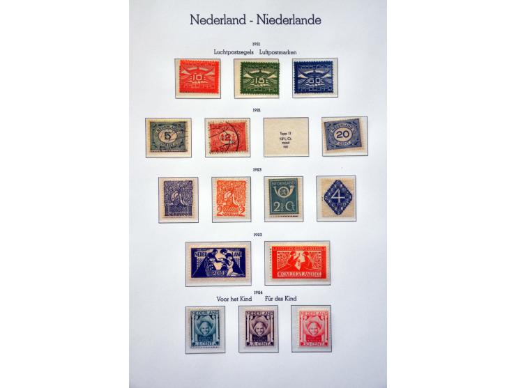 collectie 1852-2001 met betere ex. o.a. 13-18, 34-39, 79 gestempeld, 104, 130, 131 (*), Konijnenburg, En Face  etc. in 5 Leuc