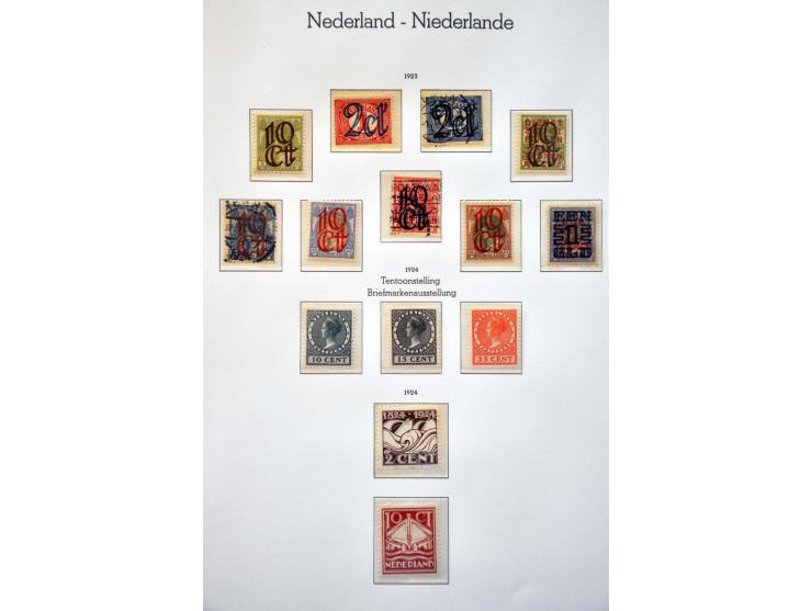 collectie 1852-2001 met betere ex. o.a. 13-18, 34-39, 79 gestempeld, 104, 130, 131 (*), Konijnenburg, En Face  etc. in 5 Leuc