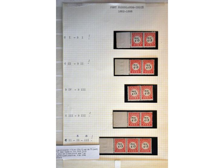 10 cent wijnrood nr. 1, 6 gestempeld meest pracht ex. w.b. 5 ex. met attest Vleeming