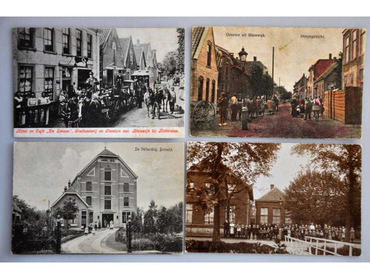 Bleiswijk prachtcollectie ca. 500 ex. zeer oude met veel beter o.a. fotokaarten in 5 albums 