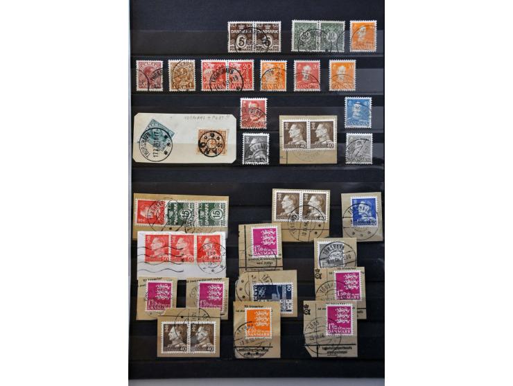 62 danish stamps 1910-1966 with Farøer cancellations