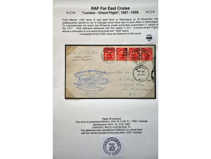 RAF flights 1928-1936 a well documented and neatly described collection of 15 covers, some picture postcards, the stamp set w