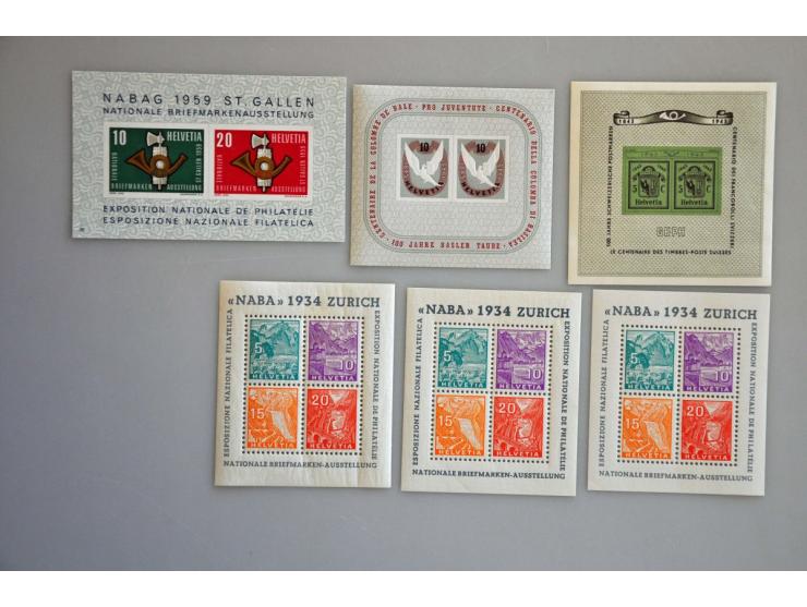 10 minisheets **, very fine including 3x Naba 1934