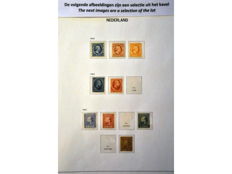 collectie 1852-1969 (*) */**  in gemengde kwaliteit met o.a. nrs. 1-5, 10, 13-18, 28-29, 48-49, 50-76, 80, 90-101, port, lp 1