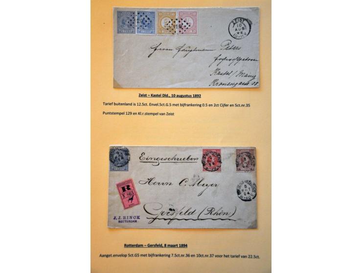 23 poststukken en postwaardestukken emissie 1891 Hangend Haar w.b. betere frankeringen, aangetekend, expresse,  mengfrankerin