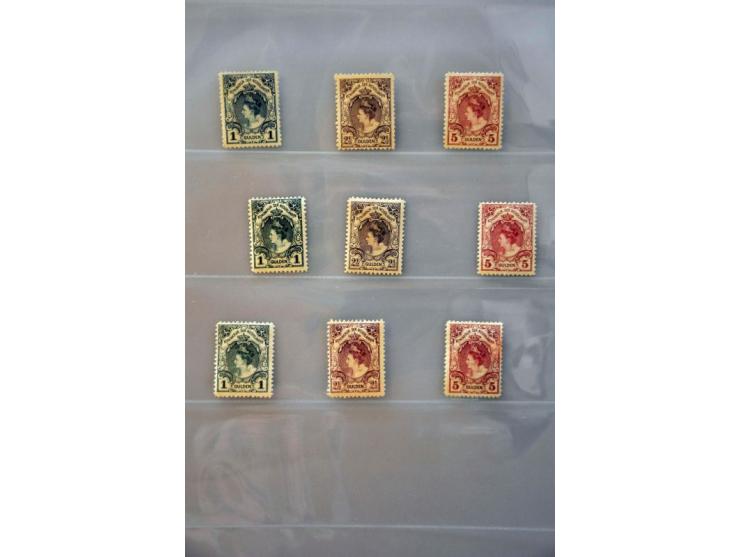 collectie 1852-1926 (*)/*/** met vele betere ex. w.b. nrs. 1-42 (deels meerdere malen), tandingen Bontkraag, tandingen Jubile