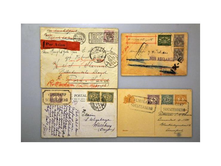 luchtpost 4 poststukken w.b. envelop Amsterdam-Parijs (VH A9A) verzonden uit Beverwijk 25.V.1921 met aankomststempel Parijs 2