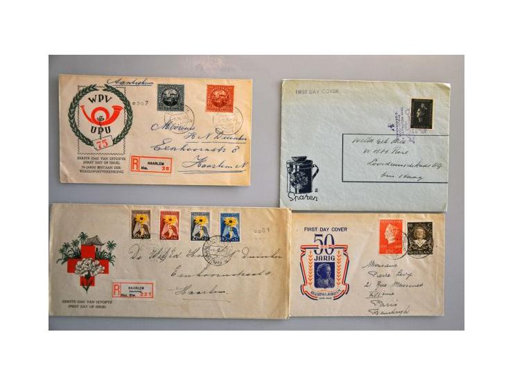 fdc's, 15 voorlopers w.b. met nrs. 136-138