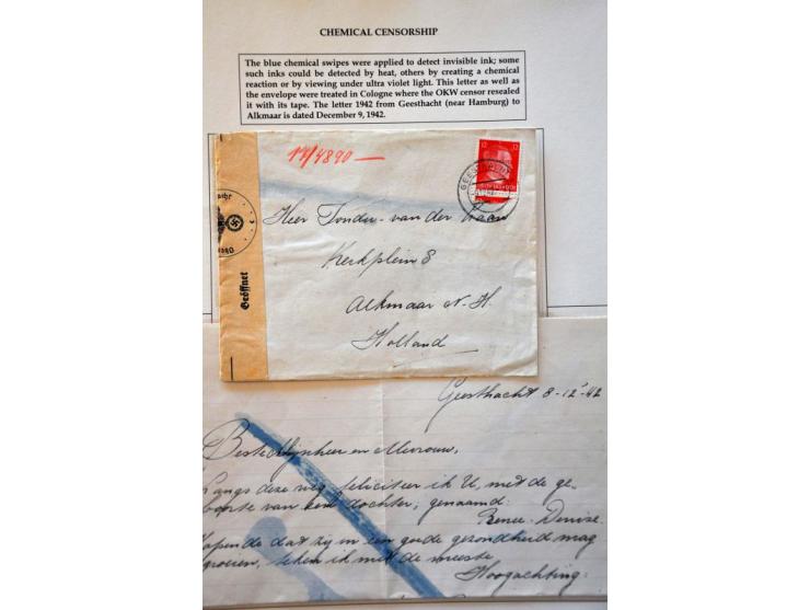 12 censored letters to/from Netherlands-Germany 1939-1944 including Danzig-Rotterdam September 29, 1939 with Von der Wehrmach