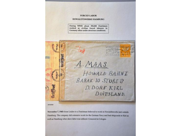 16 censored letters and parcel and postcards from the Netherlands to or from labour camps in Germany and occupied countries (