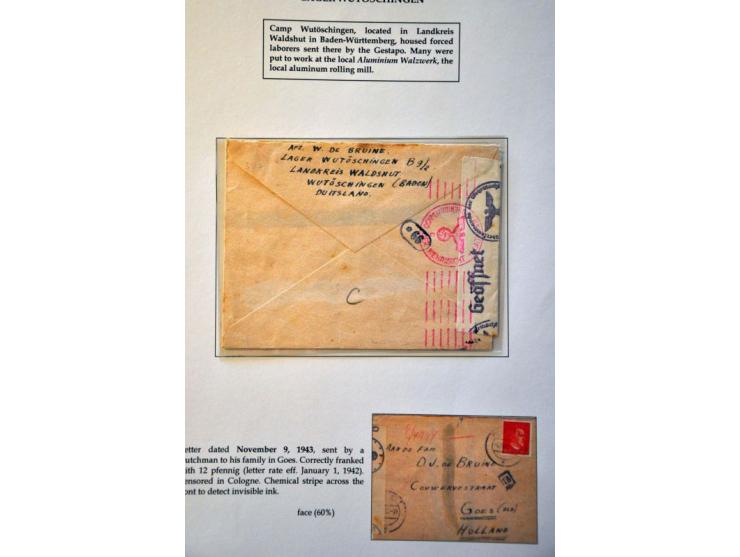 16 censored letters and parcel and postcards from the Netherlands to or from labour camps in Germany and occupied countries (