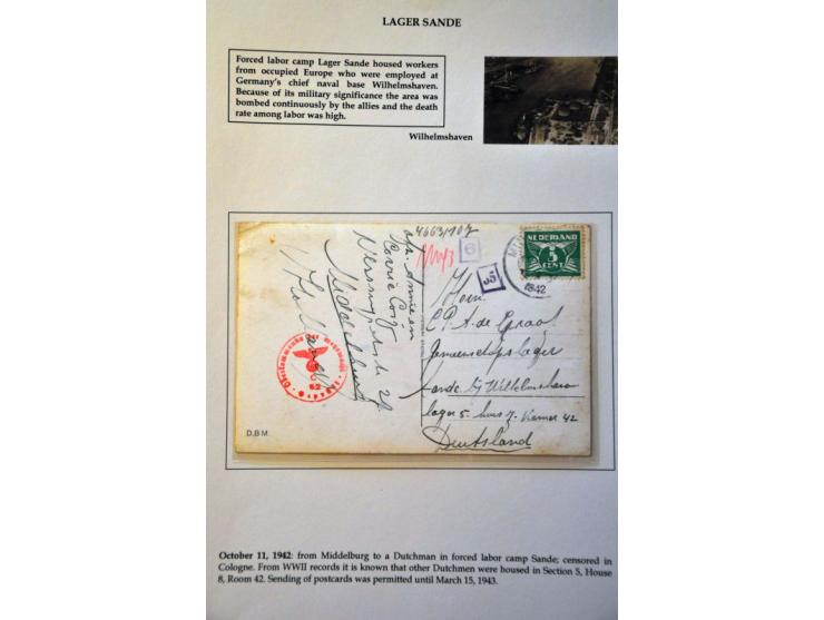 16 censored letters and parcel and postcards from the Netherlands to or from labour camps in Germany and occupied countries (