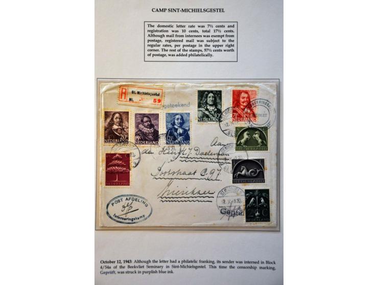 16 letters and forms from German camps in the Netherlands Camp Haaren, Westerbork (including banknotes of 10 and 100 cent), A