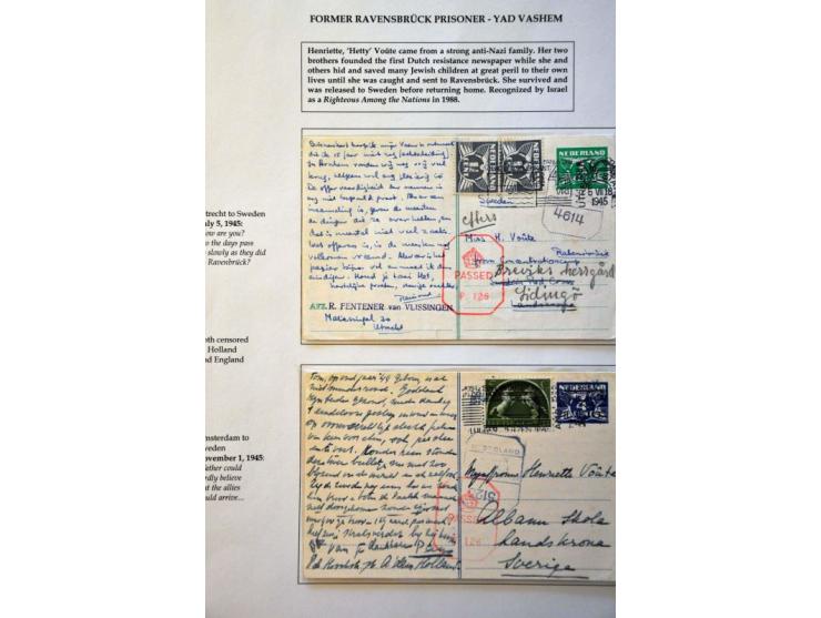 16 letters and forms from German camps in the Netherlands Camp Haaren, Westerbork (including banknotes of 10 and 100 cent), A