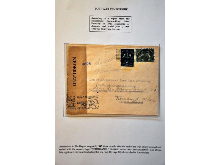 Liberation 1944-1945, 21 letters including 3x blue No. 8 SQDN NETHERLANDS . AIR . FORCES, purple Niet toegelaten on letter La