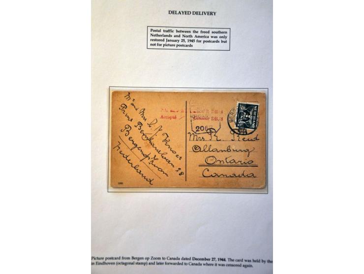 (Not) restoration postal services, 22 letters April 1945-November 1945 including Terug afzender Niet toegelaten (return sende