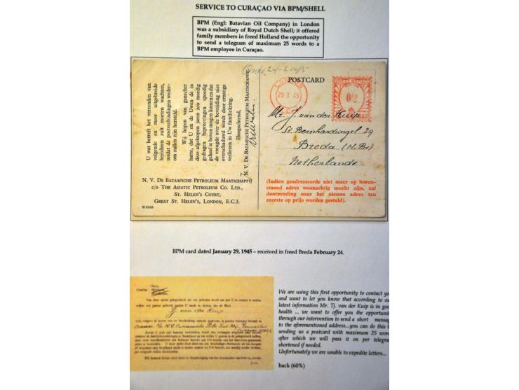 (Not) restoration postal services, 22 letters April 1945-November 1945 including Terug afzender Niet toegelaten (return sende